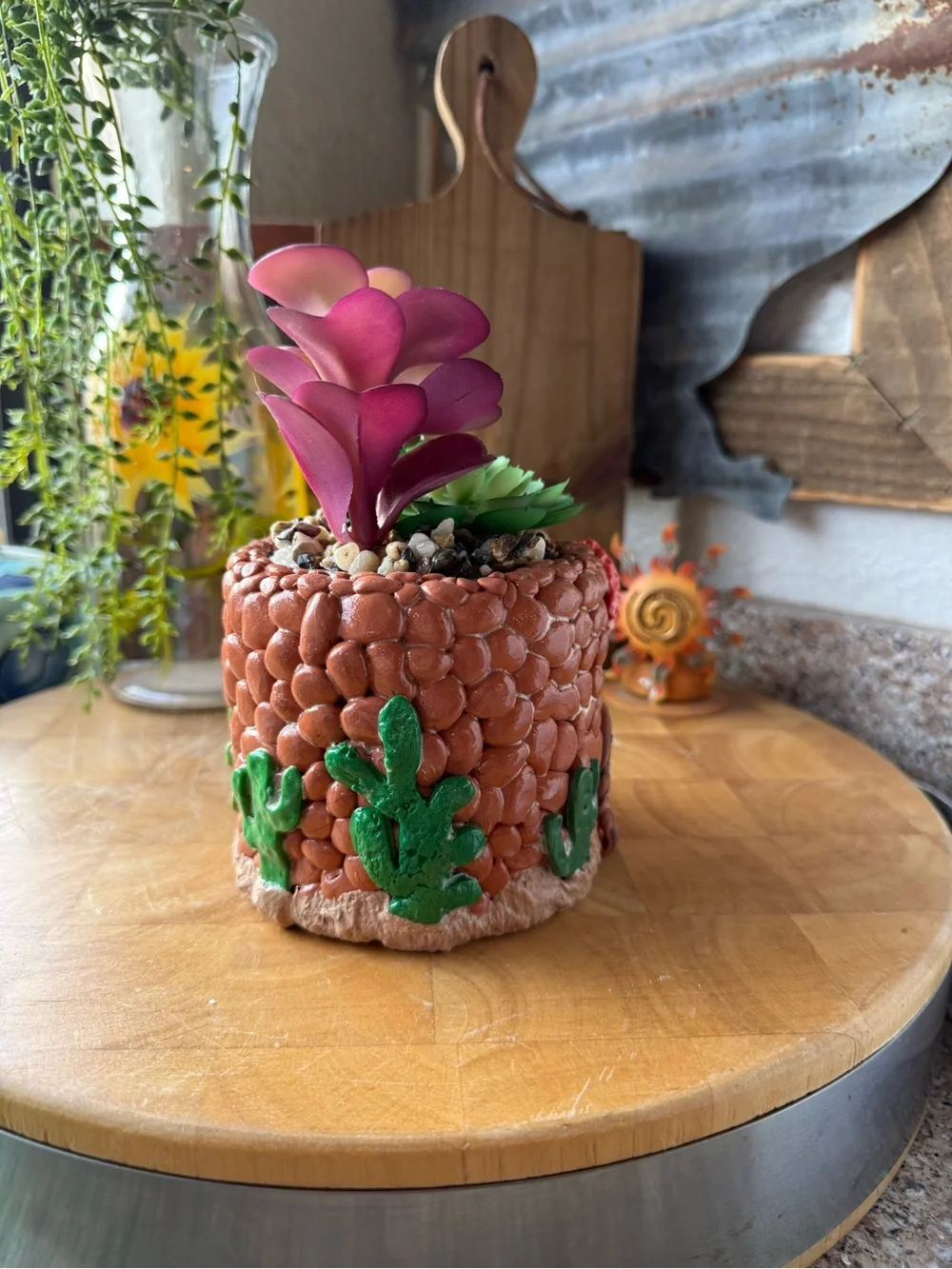 Handmade Desert Fairy Cottage planter-Southwestern Mini Succulent